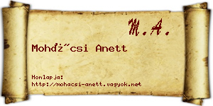 Mohácsi Anett névjegykártya