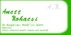 anett mohacsi business card